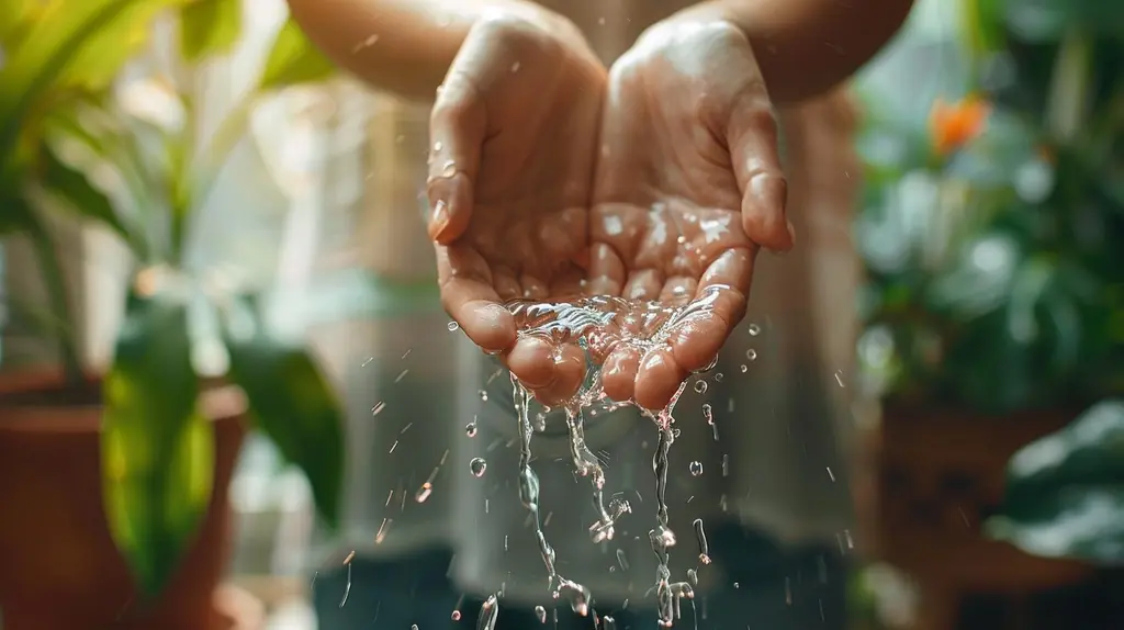 Manos recogiendo agua limpia